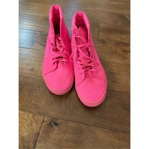 Vans mens sk8 hi top mono hot pink shoes sneakers size 11